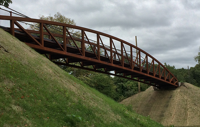 Friction Ductile Iron Piles installed to support Bigelow Brook Pedestrian Bridge
