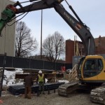 ductile iron piles being installed in boston