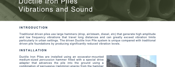 Ductile Iron Piles Vibrations and Sound